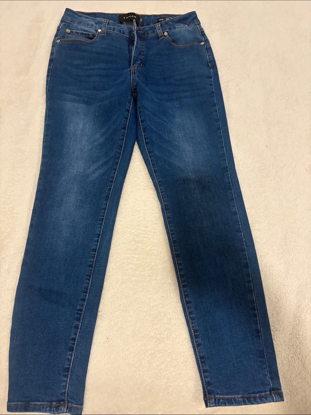 Tahari Skinny Jeans in Dark Blue Wash